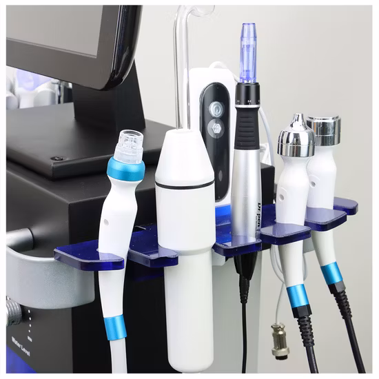 Professionelle 5-Farben-Lichtwasser-Dermabrasionsmaschine, Sauerstoffstrahl-Apua-Peel-Maschine mit Hautanalysator